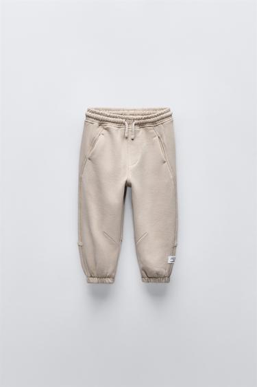 Zara PLUSH PANTS WITH LABEL - Ice