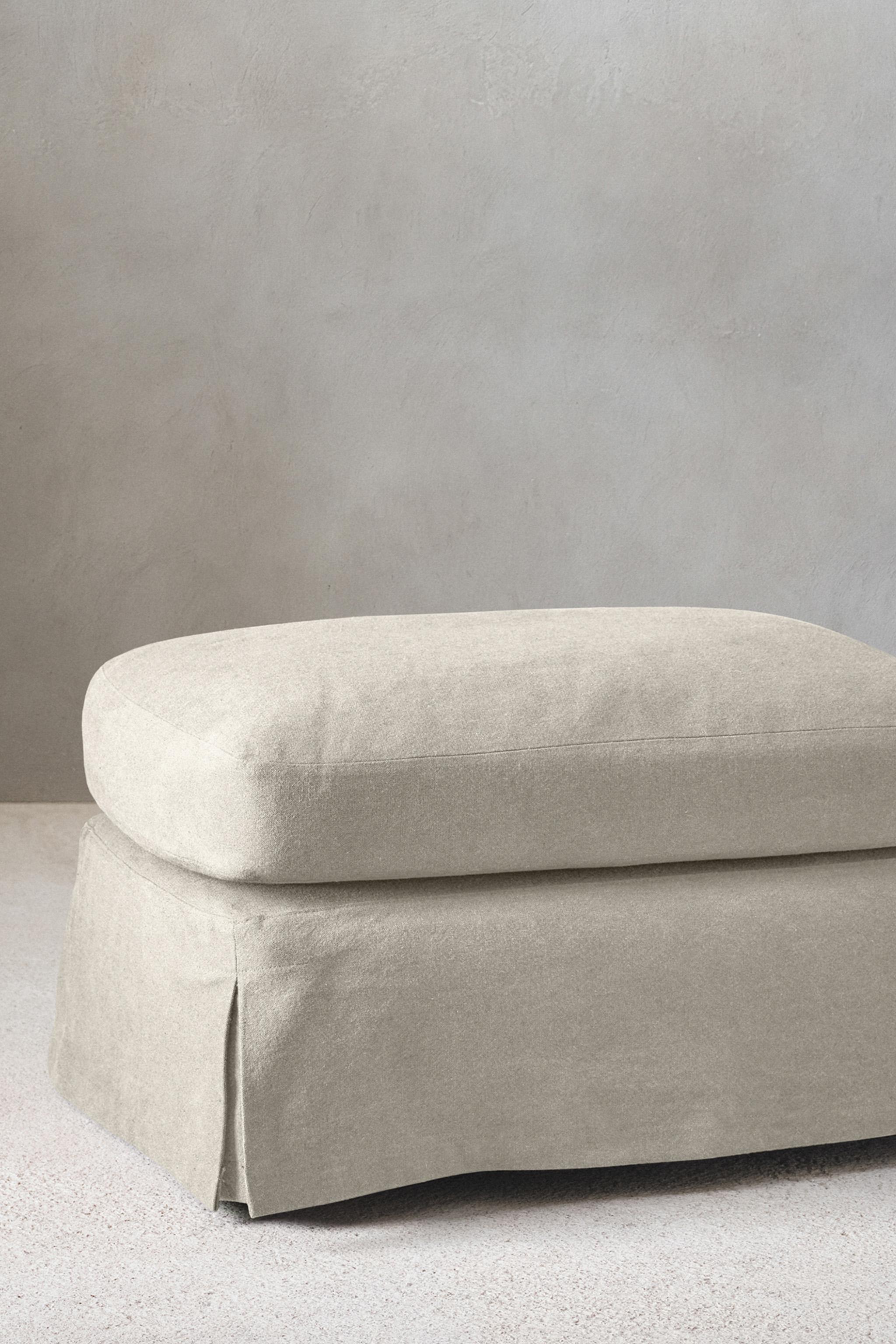 FOOTSTOOL 01 COTTON COVER — Light beige