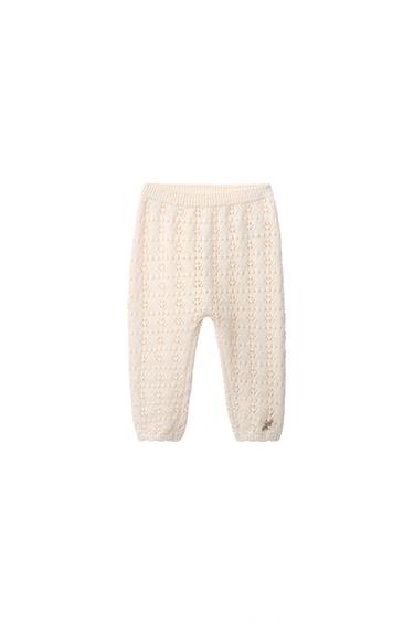 EMBROIDERED CUTWORK KNIT TROUSERS - Beige-pink by Zara