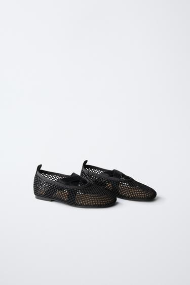 MESH BALLERINAS - Black by Zara