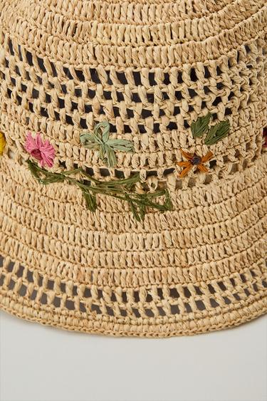 CHAPEAU BOB FLEURS BRODÉES - Beige clair de Zara - Image 4