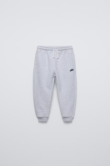 EMBROIDERED FLEECE JOGGERS - Grey marl by Zara