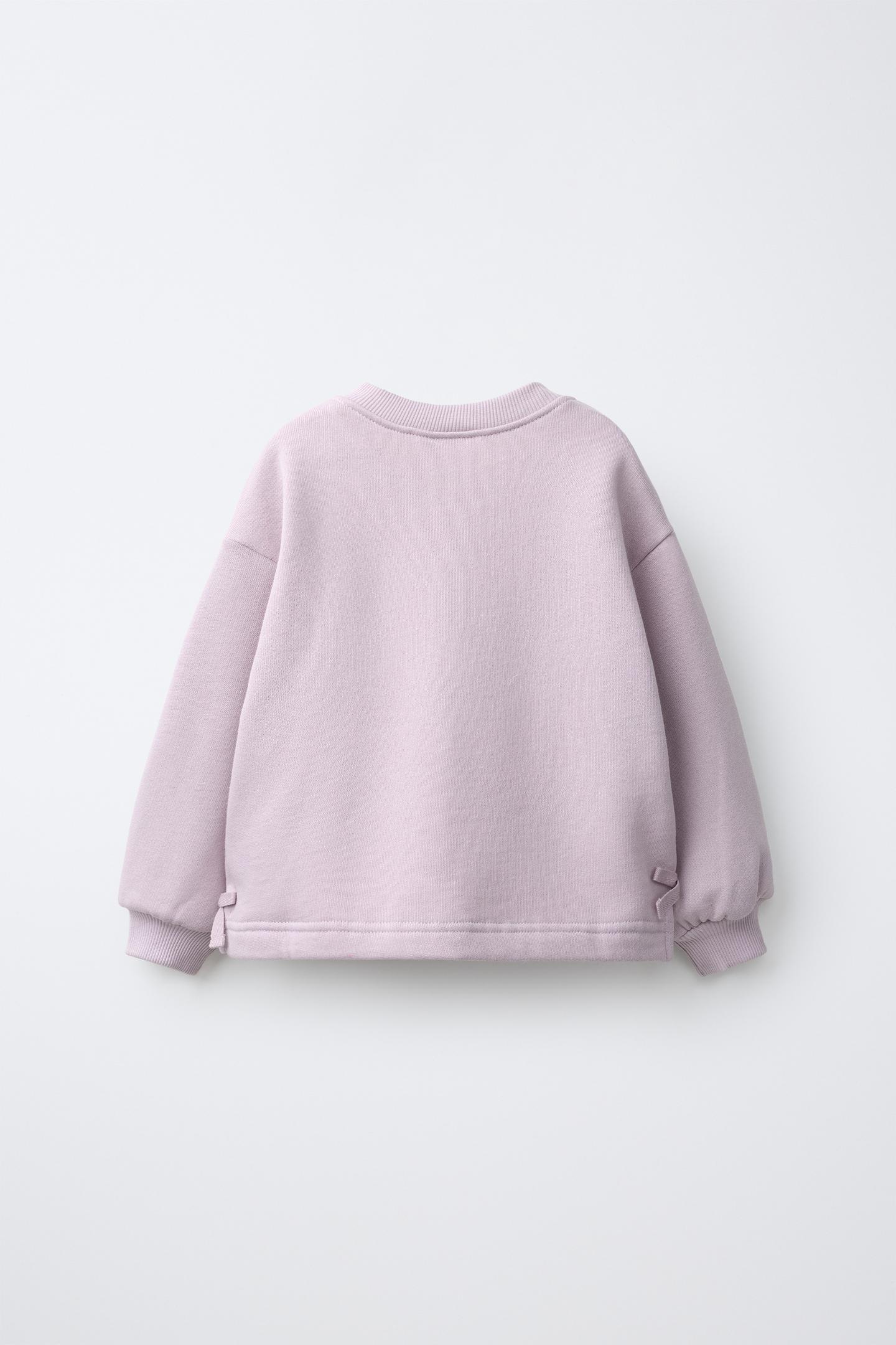 Детские толстовки Zara Knit Flower, цвет: Светлый сиреневый — фото 2