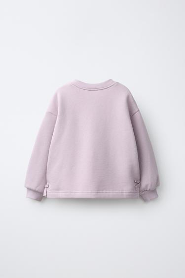 KNIT FLOWER SWEATSHIRT — Light lilac 2