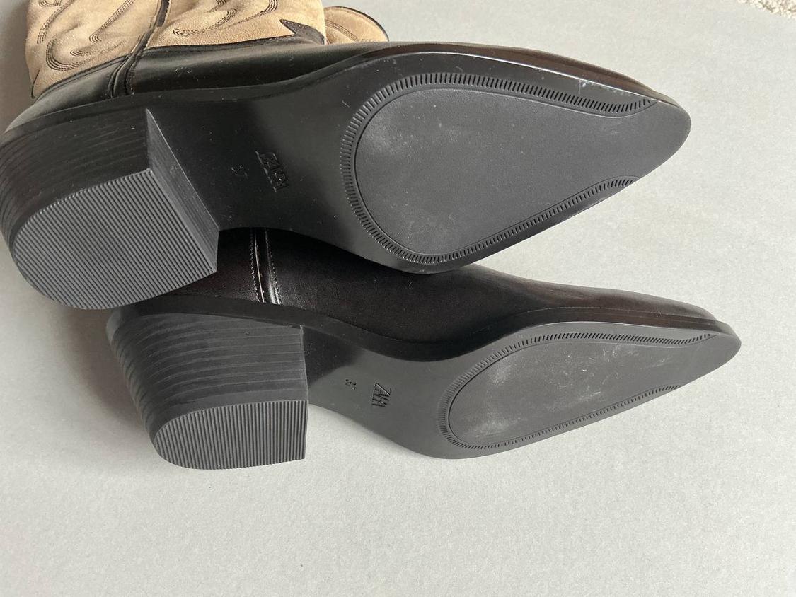 COMBINED LEATHER EMBROIDERED BOOTS - Image 2