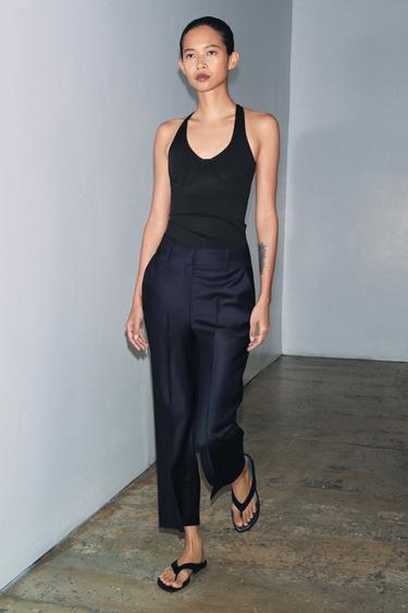 POLYAMIDE HALTER TOP - Black by Zara - Image 0