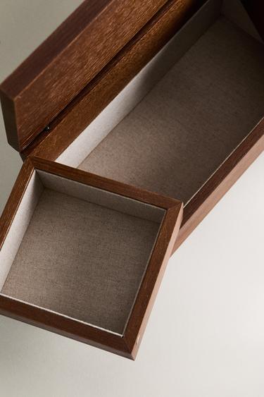RECTANGULAR WOODEN JEWELLERY BOX - Brown by Zara - Image 3