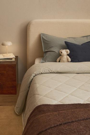 CHILDREN'S STRIPED COTTON QUILT - Blue by Zara