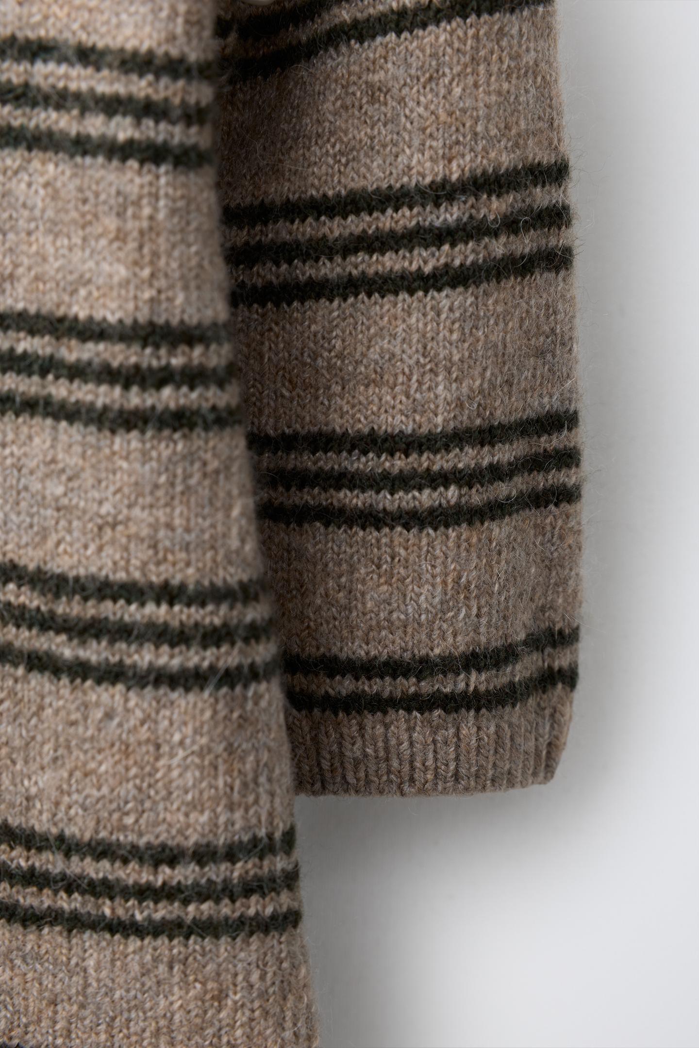 Детский комбинезон Zara Striped Knit with Mushroom Patch, цвет: Серо-коричневый коричневый — фото 4