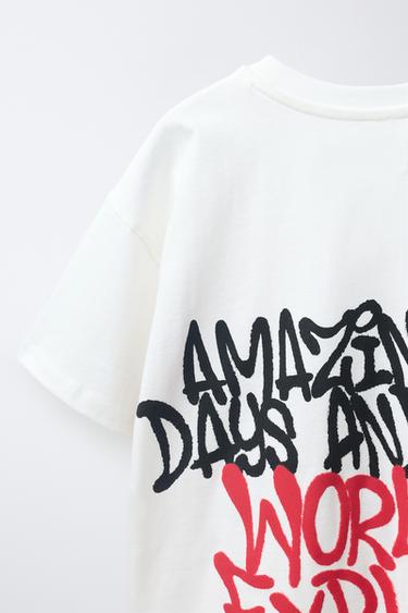 URBAN PRINT T-SHIRT - White by Zara - Image 3