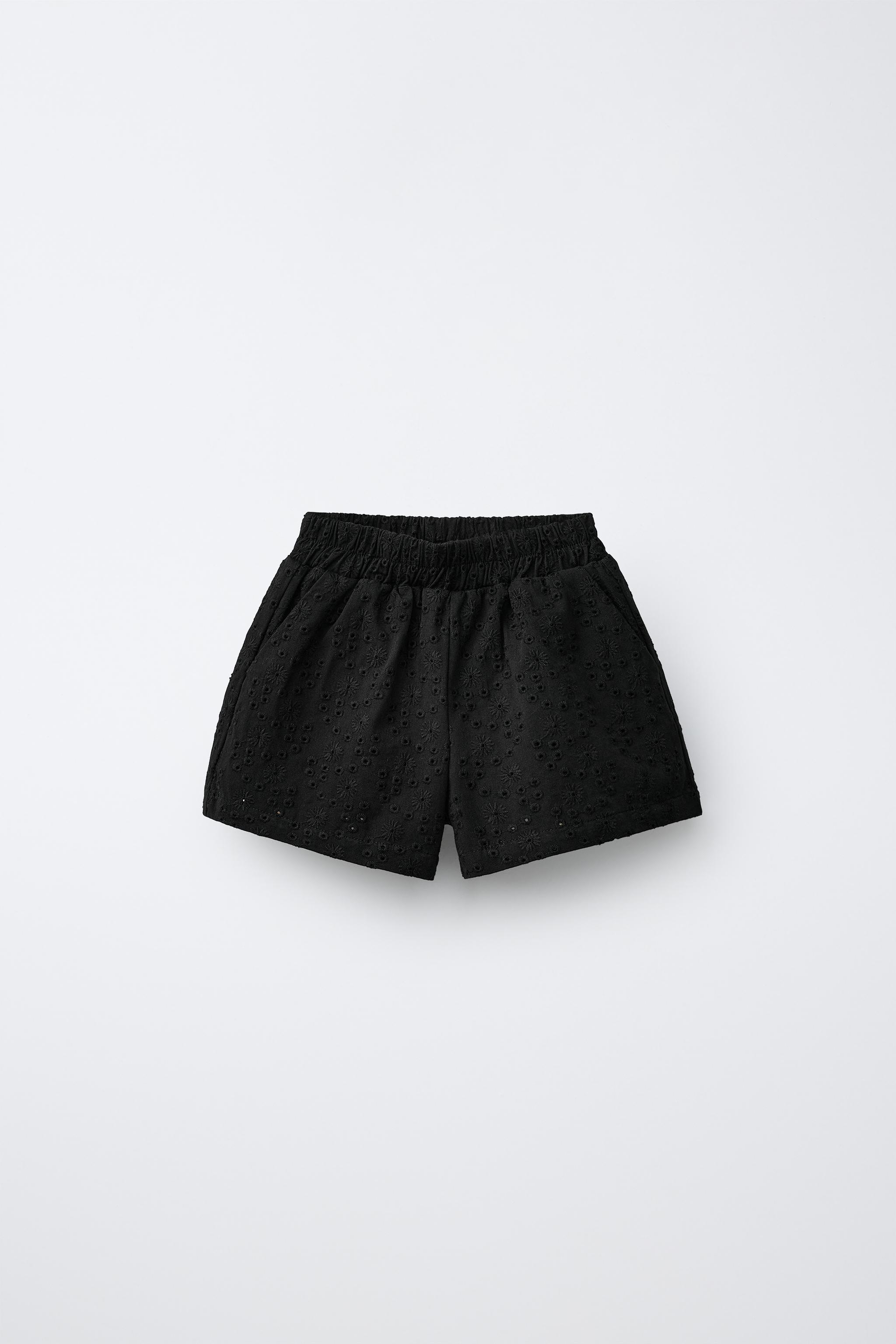 刺繍入りバミューダパンツ - ブラック | ZARA Japan / 日本