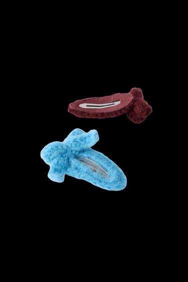 Zara PACK OF TWO BOW POINT BARRETTES - Multicolored