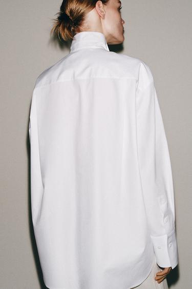 ZW COLLECTION BUTTONED POPLIN SHIRT - White by Zara - Image 2