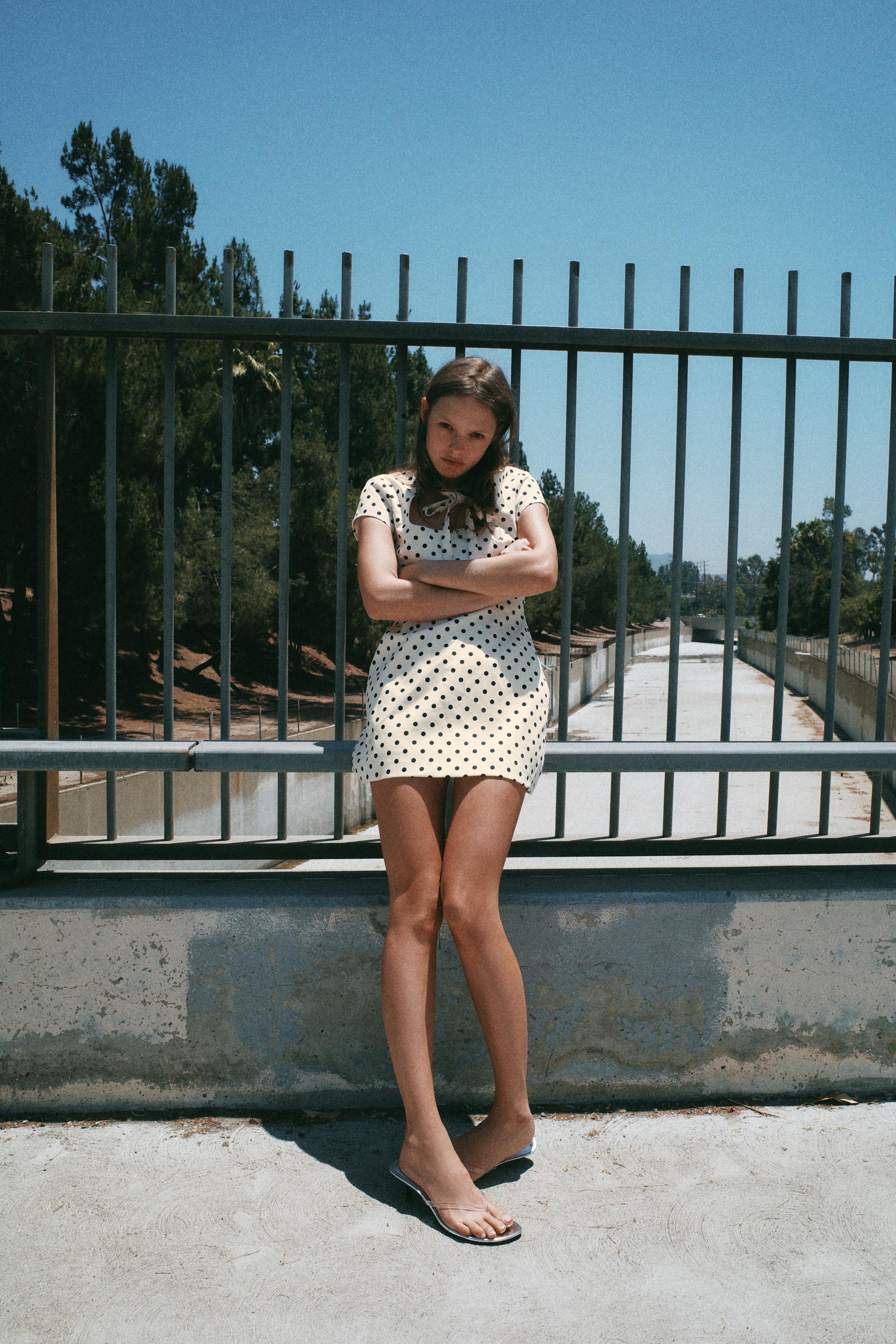 SHORT POLKA DOT TIE DRESS