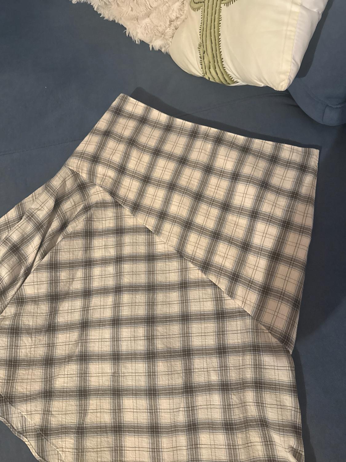ASYMMETRIC CHECK SKIRT - Image 2