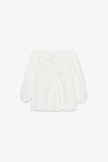 ROBE VOLUME ZW COLLECTION - Blanc cassé de Zara - Image 6
