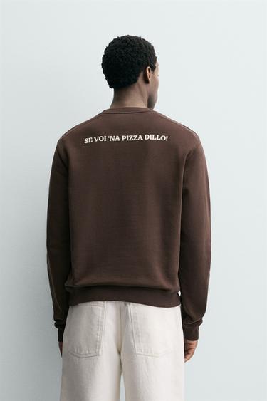 PIZZERIA LA MONTECARLO PRINTED SWEATSHIRT - Brown by Zara