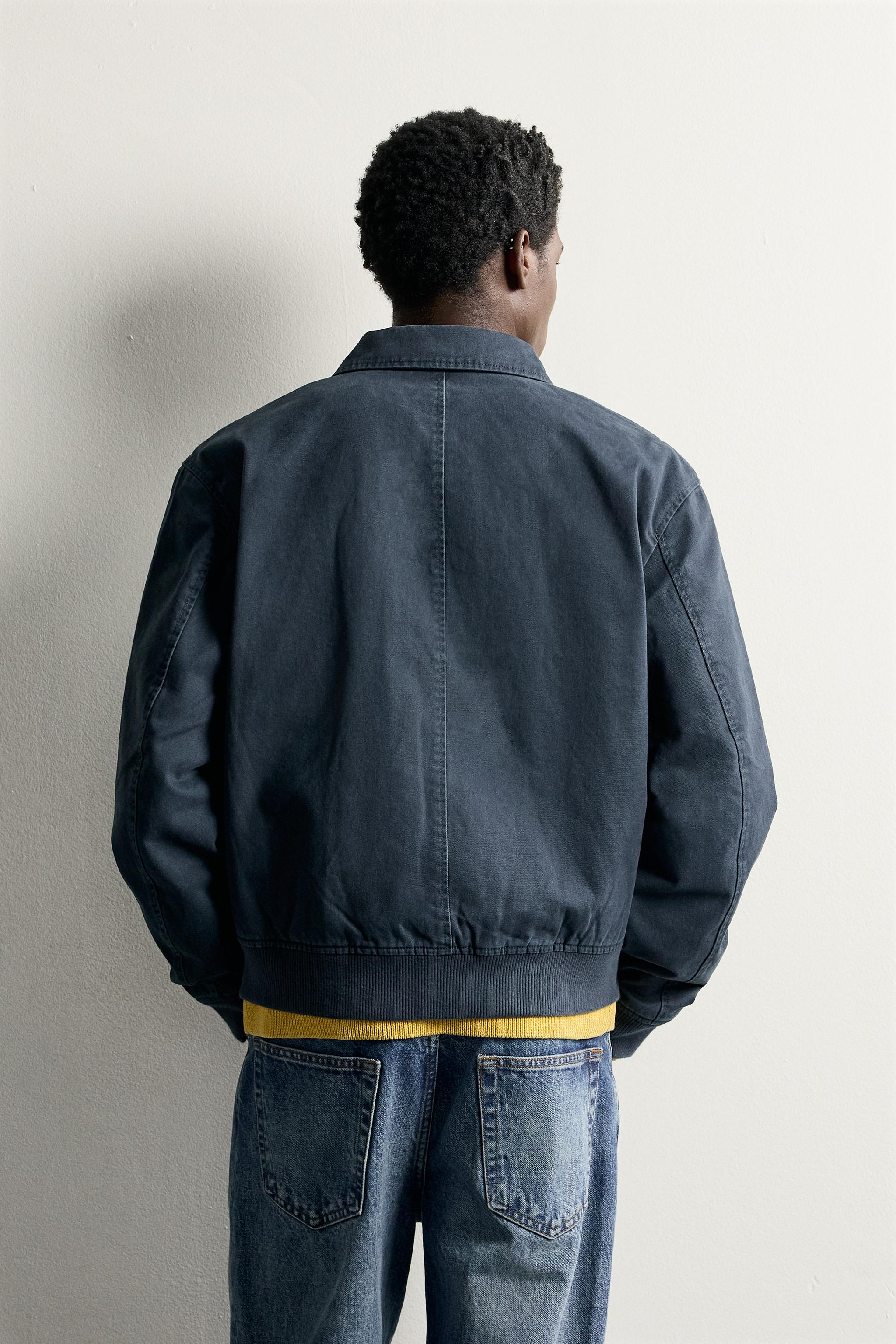 Мужские куртки Zara WASHED RIB CROPPED JACKET — фото 3