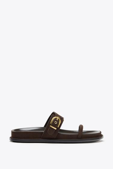 BUCKLE SANDALS - Chocolate Brown by Zara