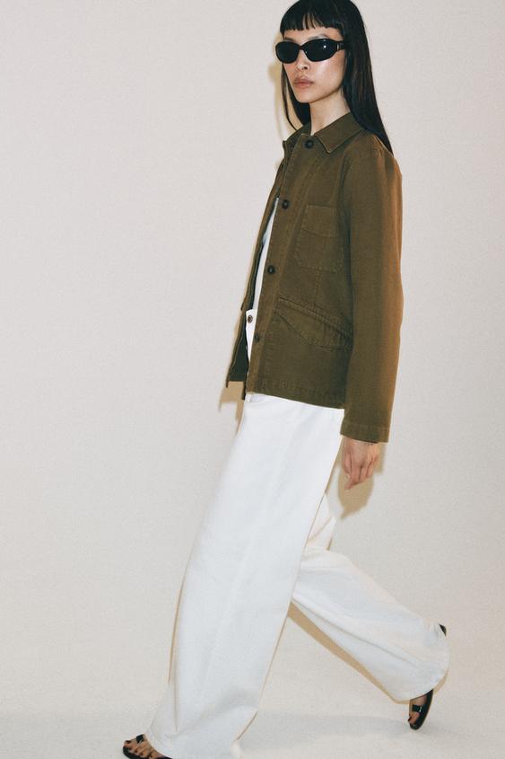 ZARA WOMAN COLLECTION POCKET JACKET - Khaki by Zara - Image 0