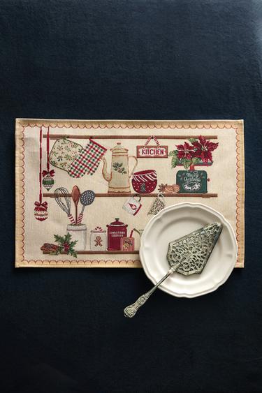 CHRISTMAS KITCHEN PLACEMAT - Red by Zara