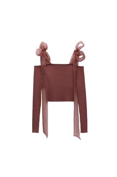 COMBINATION STRAP KNIT TOP