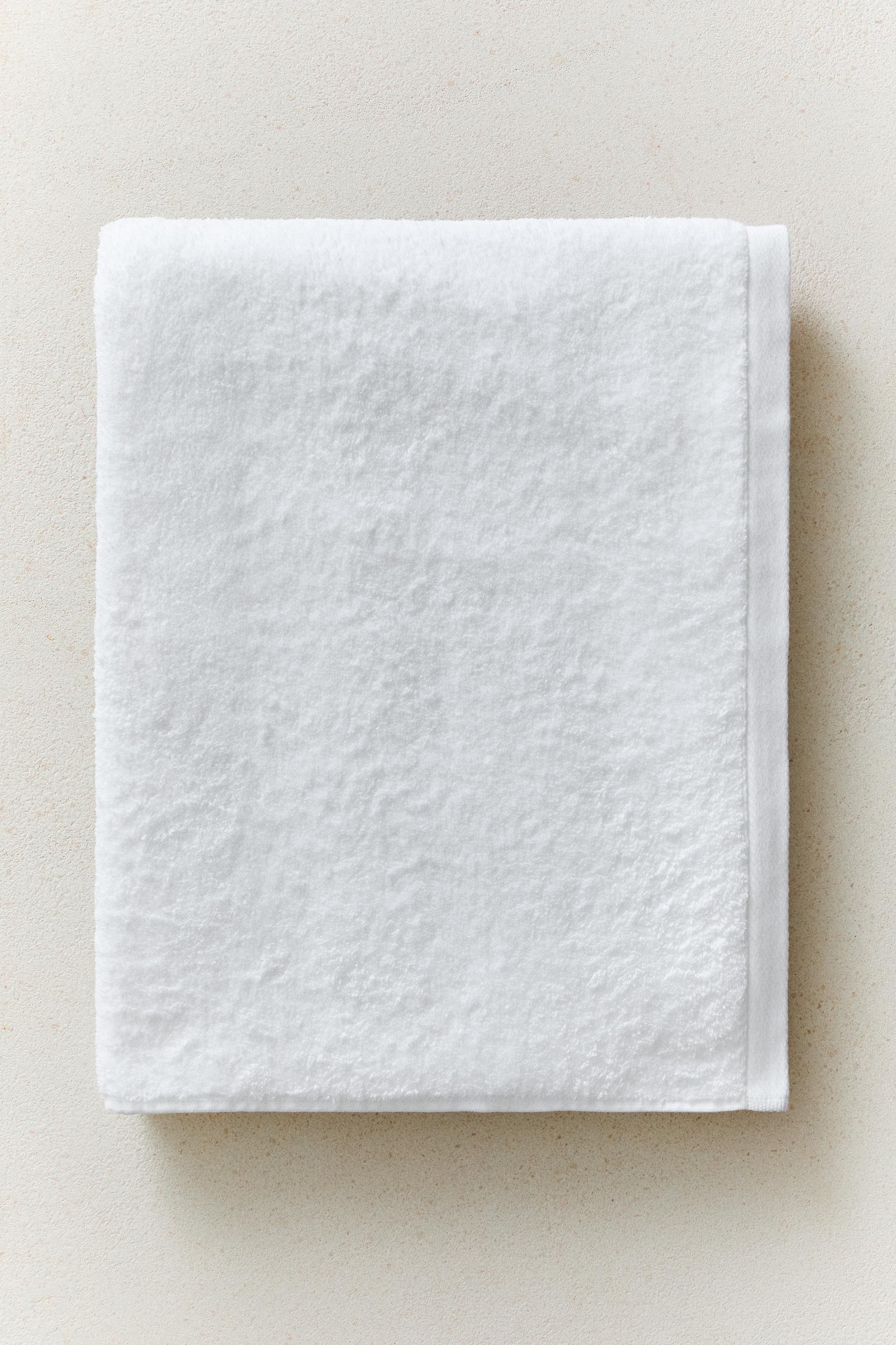 PLAIN COTTON TERRY BATH TOWEL (500 GSM) — White