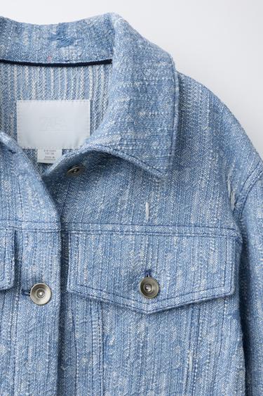 TEXTURED TRUCKER JACKET - Blue/White by Zara - Image 2
