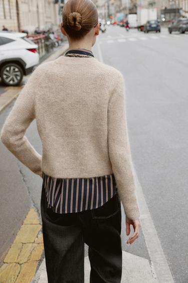 PULL AVEC LAINE ET ALPAGA - Sable / Chiné de Zara - Image 4