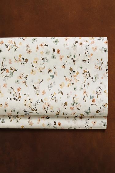 DRAP DE DESSUS IMPRIMÉ FLEUR - Écru de Zara - Image 5