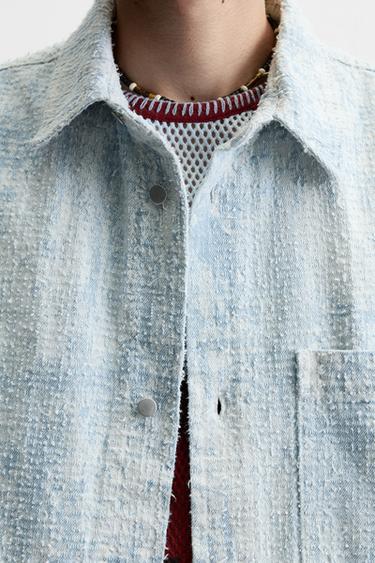 DENIM SHIRT WITH BRUSHED FINISH - Light blue by Zara - Image 5