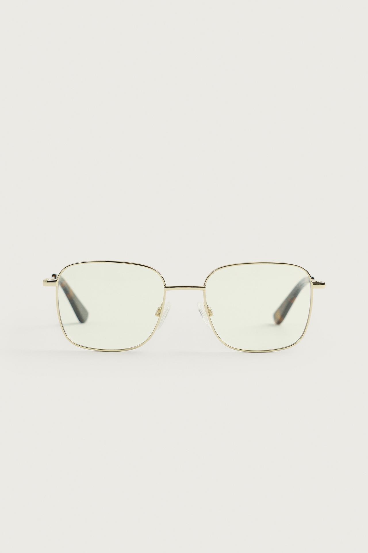 SQUARE METAL SUNGLASSES — Golden