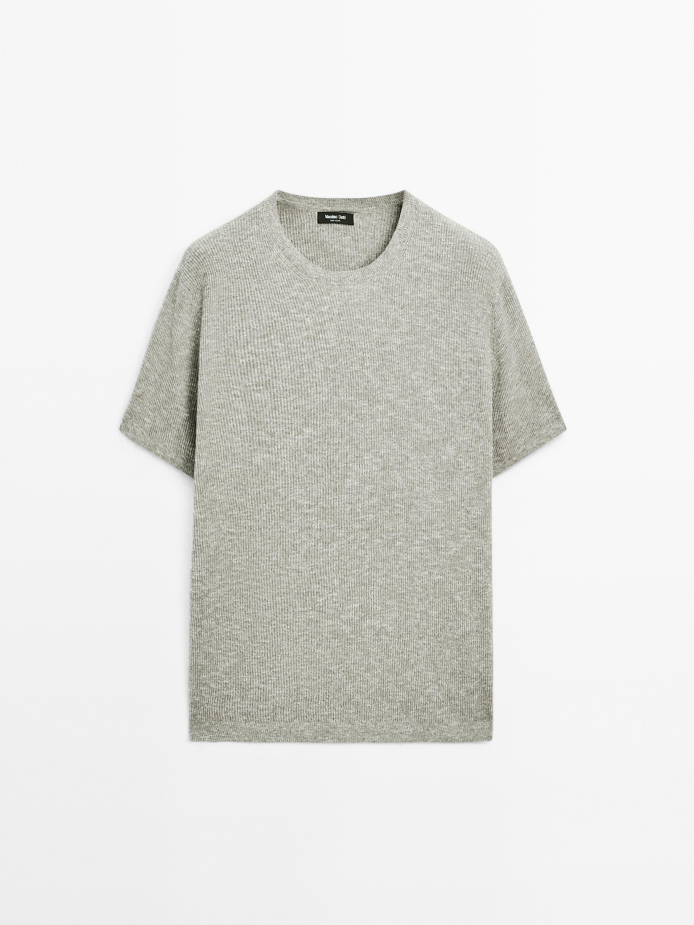 Short sleeve mouliné knit T-shirt