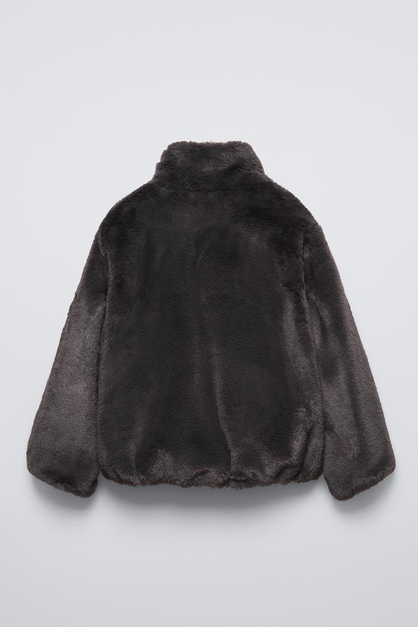 フェイクファージャケット - カーボングレー | ZARA Japan / 日本 