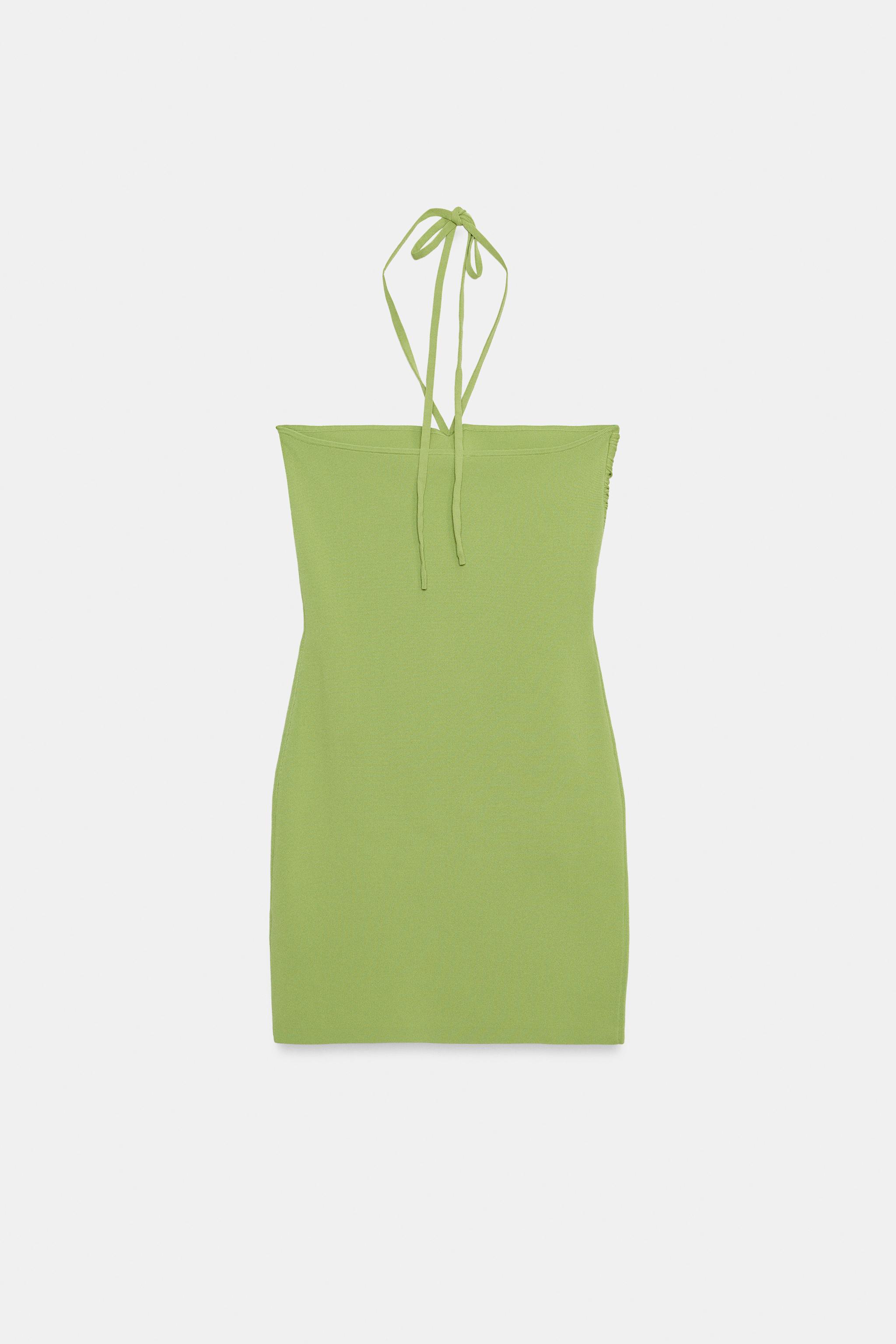 BANDEAU KNIT DRESS WITH BEADS - Green | ZARA United States BANDEAU KNIT DRESS WITH BEADS - Green | ZARA United States