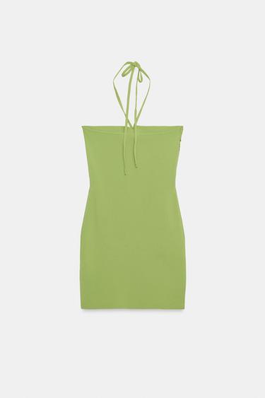 KNIT BANDEAU DRESS WITH BEADS - Green by Zara - Image 6