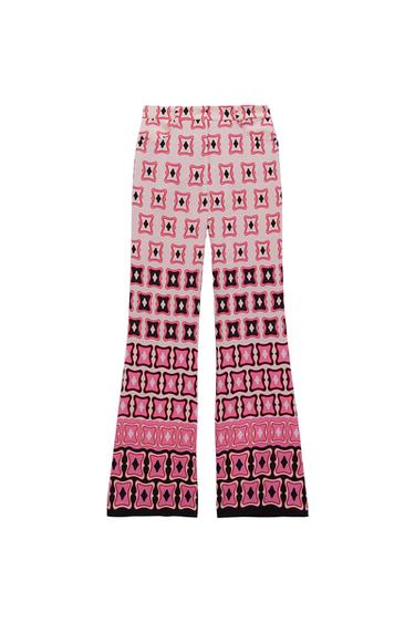 PRINTED FLARED TROUSERS