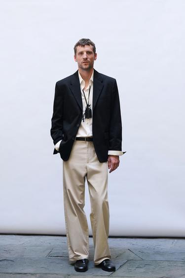 STRAIGHT FIT TROUSERS LIMITED EDITION - Oyster-white by Zara
