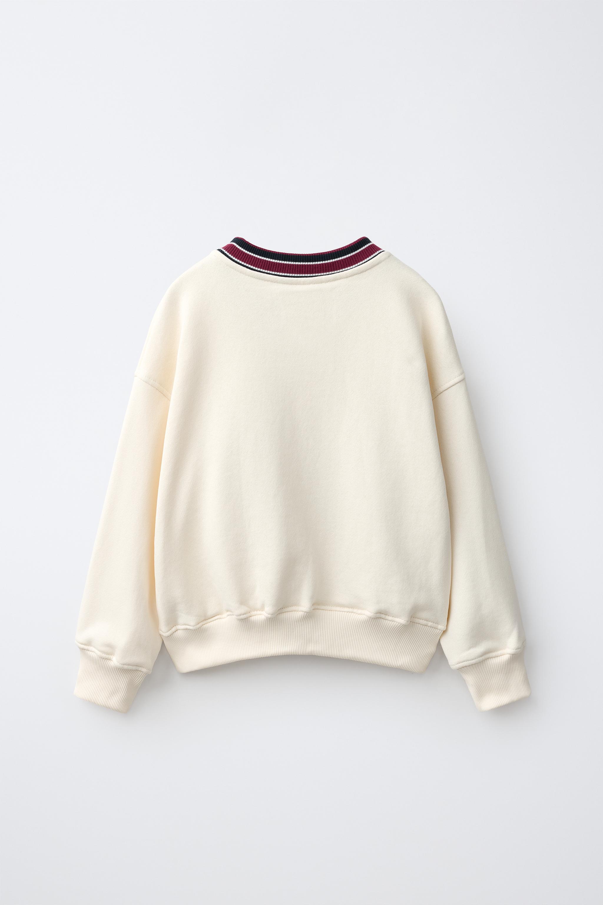 Детские худи Zara VARSITY TEXT SWEATSHIRT — фото 3