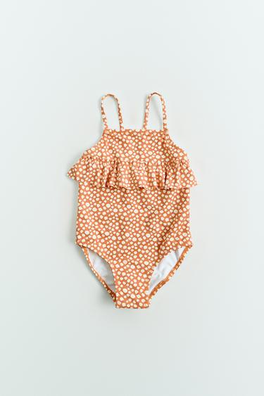 Zara 2-6 YEARS/ ANIMAL PRINT SWIMSUIT - Light beige