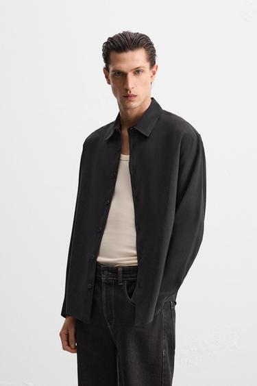 RELAXED FIT SHIRT - Black by Zara