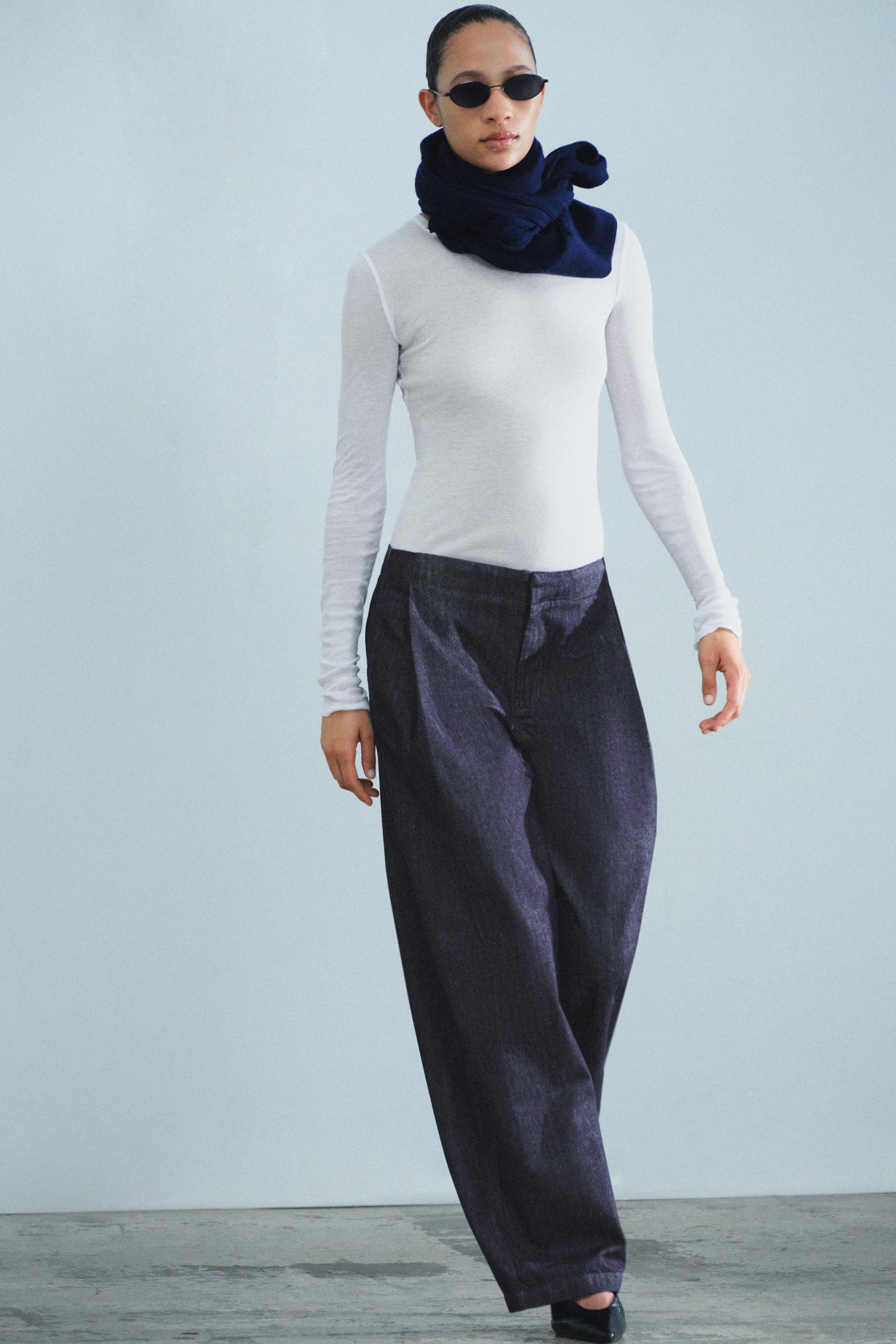 Zara ZW COLLECTION BARREL ORTA BEL JEAN görsel 5