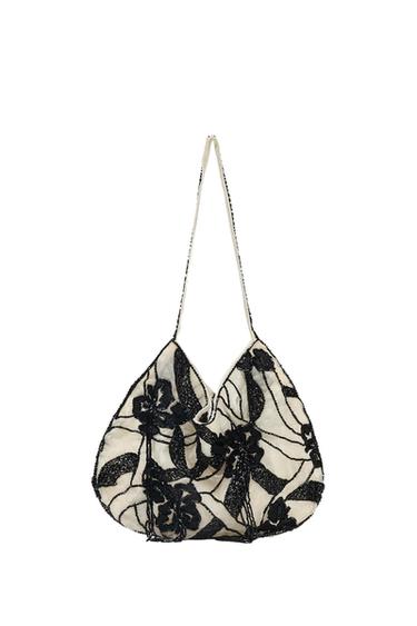 Zara BEADED MESH BAG - Multi-color - Image 0