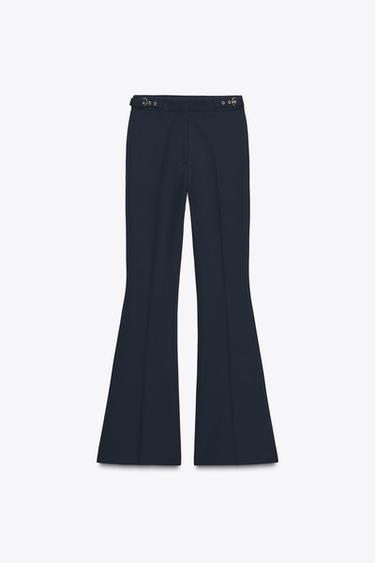 FLARE TROUSERS WITH BUCKLES - Navy blue by Zara - Image 5