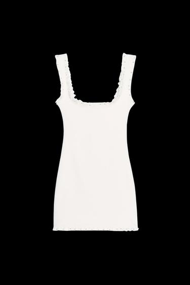 Zara HARDWARE SHORT DRESS - Oyster-white