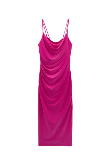 DRAPED NECK DRESS