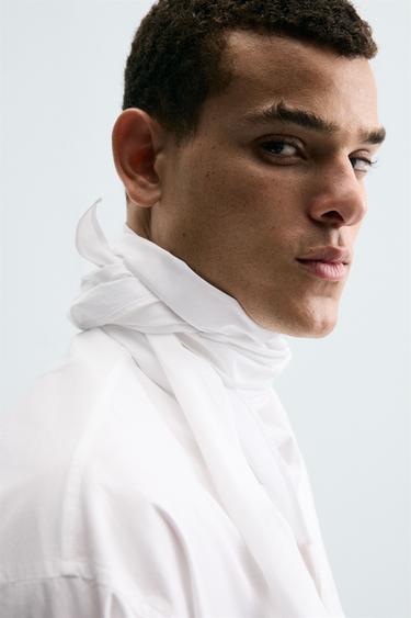 CAMISA RELAXED FIT COM LENÇO - Branco da Zara