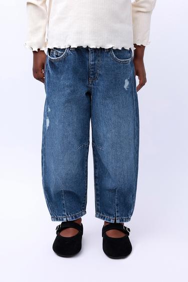 BAGGY-JEANS MIT RISSEN - Mittelblau von Zara