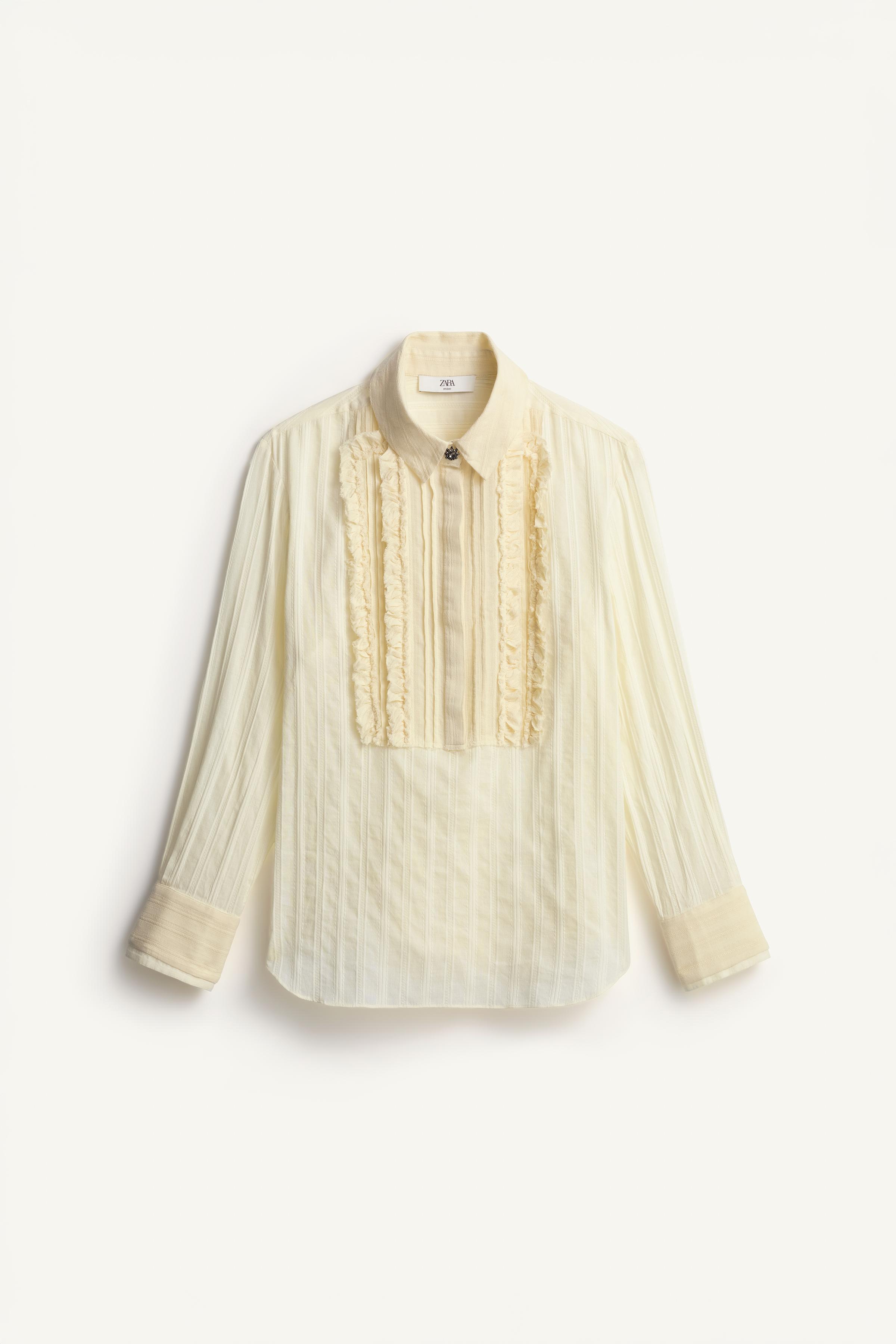 Limited Edition Ruffle Shirt With Jewel Buttons by Zara