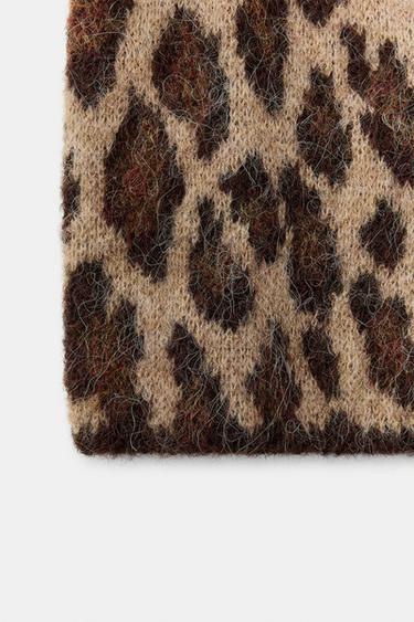 ANIMAL PRINT KNIT BEANIE - Leopard by Zara - Image 3